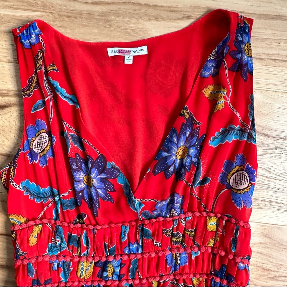 Rebecca Minkoff Red Floral Lucy Dress sz 2 EUC - Picture 13 of 16